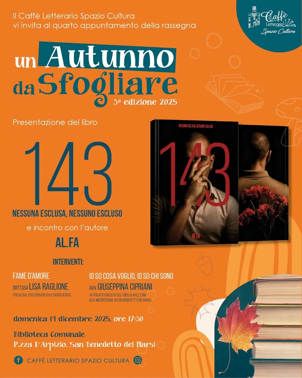 Presentazione del libro "143 nessuna esclusa, nessuno escluso" di AL.FA