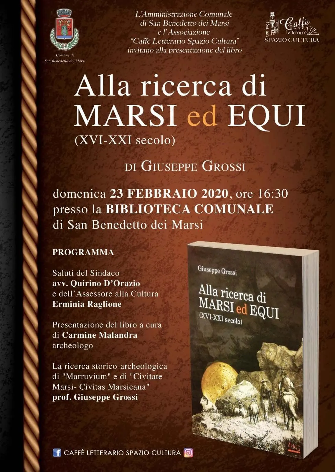 Presentazione del libro: Alla Ricerca di Marsi ed Equi di Giuseppe Grossi