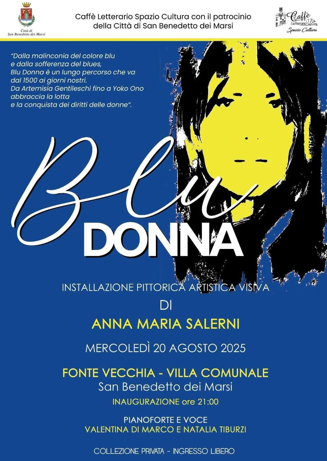 Installazione Pittorica Artistica Visiva Blu Donna di Anna Maria Salerni