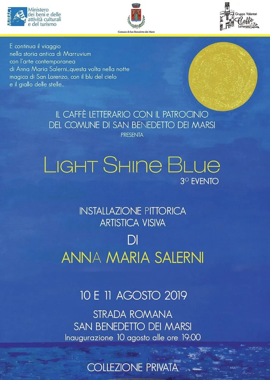 Installazione Pittorica Artistica Visiva Light Shine Blue di Anna Maria Salerni 3o Evento